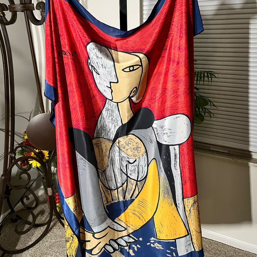 🟤REINE SEIDE PRE-LOVED AUTHENTIC ARTFUL 90’S PICASSO 100% SILK SQUARE SCARF - Picture 5 of 8